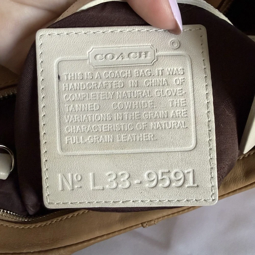 Vintage Coach Ergo Hobo Tan Beige Y2K Slouchy Shoulder Bag Crescent Purse 9591